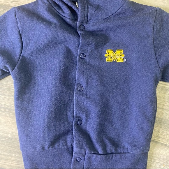 University of Michigan Hoodie Snap Closure Blue w/ Stitched Logo Size 18 months - Picture 7 of 7